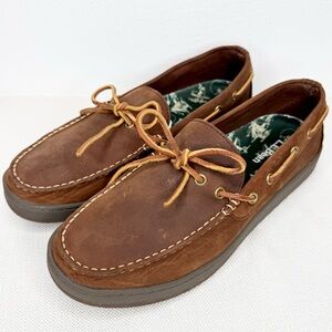 New LLBean men's 10.5 handsewn leather campside moccasin boat loafer shoes